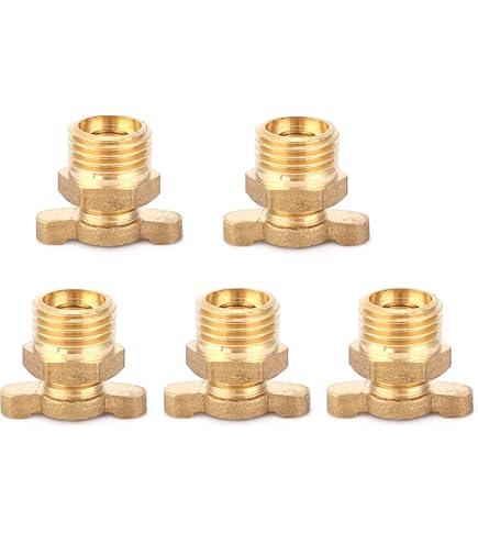 Milageto 1/4 NPT Brass Drain Valve – Air Compressor Tank Petcock Water Drain Valve, 30x24mm Golden Brass