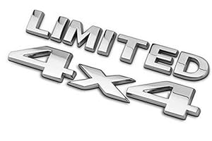 DSYCAR 4 X 4 + LIMITÉE Chrome Logo 3d Sticker Emblème Logo Autocollant Plaque signalétique Badge Décoration pour Universal Cars Moto Vélo Car Styling Accessoires Décoratifs (Argent)