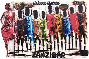 WEDARE Zanzibar Tanzania 3D Magnete da Frigorifero Souvenir turistici Resina Artigianale Decorazione della Cucina di casa Regalo da Collezione di magneti da Frigorifero della Tanzania