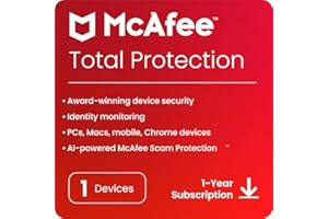 McAfee Total Protection 2024 | 1 Device, 1 Year | Antivirus Internet Security Software | Password Manager & Dark Web Monitori