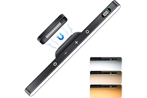 WILLED 5W Dimmable Under Cabinet Kitchen Lights,3 Colors Adjustable Stick on Light with 120 LED,Touch Control,2500mAh Rechargeable Battery Display Lights for Cabinet,Cupboard,Wardrobe, Mirror,Makeup