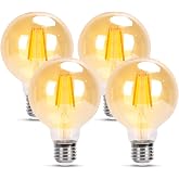 GREAT JACOB LED E27 Filament Bulb, 6W Equivalent to 86W, Warm Light 2200K, 1260 Lumens, Decorative Retro Vintage G80 Bulb, En
