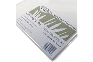 Fabriano Studio Artists Watercolour Paper Hot Pressed 300gsm (Smooth Surface) 15"x11" (380mmx280mm) Pack 20 Sheets Curtisward Pack