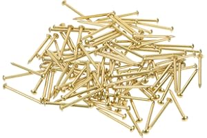 YPLonon Kleine Nägel 150g (ca. 600 Stück) Rundkopfstifte Nägel 20mm Gold Vermessingte Nägel Mininägel Holznägel Nicht Leicht Verbiegen Brechen für DIY Hardware Scharnier Zubehör Befestigungen