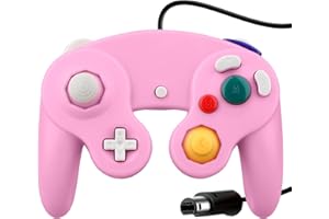 OSTENT Wired Shock Game Controller Compatible for Nintendo GameCube NGC Video Game Color Pink