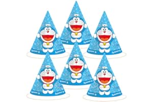 BeenSmile, CAPPELLI DA DORAEMON, Cappelli di Cartone, Decorazione per Compleanno di Bambini, Cappelli per Festa di Compleanno, 6 pezzi.