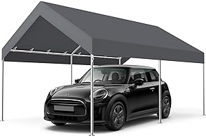 MasterCanopy 3 x 4,5 m verzinkter Stahl Garagenzelt Lagerzelt Gerätehaus Carport PE Dach, Grau