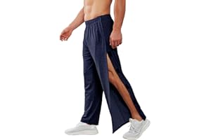 PINSPARK Pantaloni da Jogging Pantaloni Sportivi Lunghi da Uomo Pantaloni da Allenamento in Cotone Pantaloni Larghi della Tuta Pantaloni da Riabilitazione Pantaloni a Strappo Chiusura Laterale con