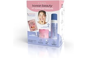 Fria Korean Beauty Kit Doppia Detersione, Burro Struccante Idratante Korean Beauty + Mousse Detergente Delicata Korean Beauty + Maschera Viso Purificante Fria Giappone in Omaggio