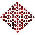Bikri Kendra Acrylic 3D Hearts Mirror Wall Mount Stickers (Red), Set of 100