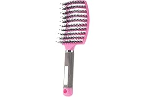 SENHE Voremy Ultra Detangler Magic Brush, Anti-Static Boar Bristle Hair Brush, Fast Blow Drying Hairstreaq Detangling Brush, Wet Or Dry Use For Men,Women, Kid Long,Thick,Thin,Curly, Tangled Hair (Golden)