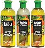 Faith In Nature Grapefruit & Orange Shampoo, Conditioner & Shower Gel Trio