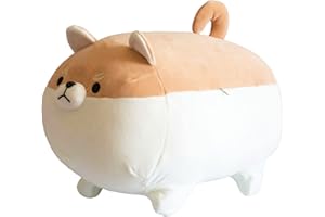 Aliangting 40cm Stuffed Animal Shiba Inu Plush Pillow,Cute Soft Corgi Dog Pillow,Plush Toy Gifts for Boys Girls Kids Birthday.(Brown)