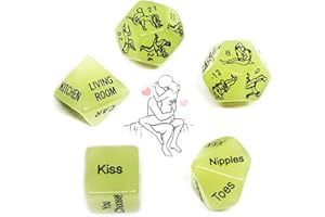 WreGmgg Dados Verdes Plsticos Hexaedricos Brillan en la Oscuridad para Juegos y Diversin de Adultos!