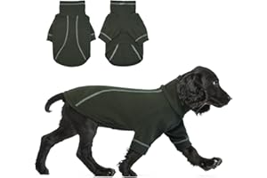 Hjumarayan Dog Fleece Jumper - Dog Jumpers with Legs, Warm Sweater Stretchy Puppy Jumpers for Small Dogs, Turtleneck Jumper for Cocker Spaniel (Army Green XL)