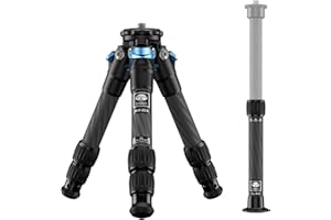 SIRUI AM-223+SL-100 Mini treppiede in fibra di carbonio con colonna centrale, treppiede da tavolo leggero da viaggio per fotocamere, massimo 660 mm, ritratto 215 mm, carico utile 12 kg