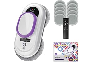 HOGA W10 Fortschrittlicher Fensterreinigungsroboter, mit Sicherheitsseil, Fernbedienung und 10 Reinigungstüchern - Unübertroffene Effizienz und Sicherheit bei der automatischen Fensterreinigung