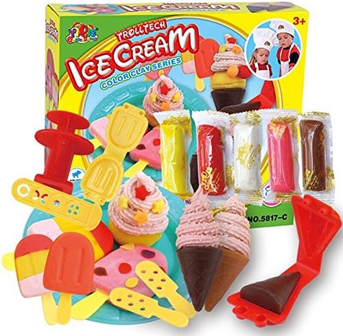 Mini Modeling Dough Ice Cream Color Clay Series Plasticine Modeling Clay Playset Toy DIY Crafts Kit
