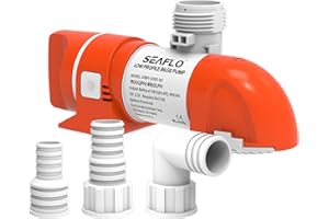 SEAFLO Pompe de cale non automatique à profil bas 14C Series 12 V 1100 GPH | Clapet anti-retour, design à clipser, installation à 360° et garantie de 4 ans pour bateau, yacht