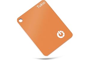 TUKIO Air Smart Tag (Orange)–Compatible With Apple Find My (iOS only, not compatible with Android), Smart Tracker Card With Keyring/Nylon Lanyard, Wallet Finder designed for keys, backpacks and luggage.