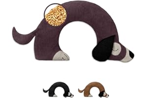 LESCHI Wheat Bag Microwavable, 100% Organic Cotton and Organic Wheat - Dog Purple - Microwave Pillow, Unscented - Snug Grain Pillow Ideal for Tension in Back, Neck, Shoulders - Dachshund, Sausage Dog