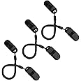 Alomejor Hat Clips Retainer 3pcs Safety Wind Lanyard Cord Clips Winter for Golfing Fishing Boating Sailing Black Winter