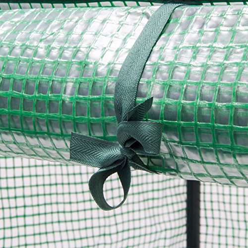 Relaxdays 10018889 Gewächshaus Folie Gitterplane 8 Fächer robust, 140 x 190 x 140 cm, metall - 5