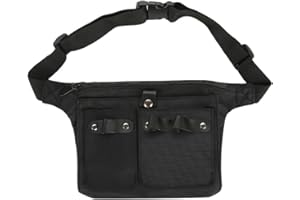Yunxwd Friseurtasche Werkzeugtasche, Friseur Scherentasche Haarschere Kamm Container Gürteltasche mit Gürtel Friseur Tasche Schwarz Friseur Werkzeugtasche für Barber Salon