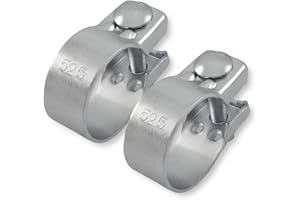 GRILINDO 2x Wide Range Clamps Diameter 37-82 mm Exhaust Clamp Tractor Galvanised (52.5 mm (51-54 mm))