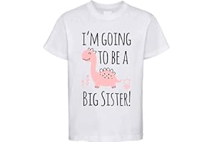 Dovitee Im Going to be a Big Sister t-Shirt for Girls with Cute Pink Dinosaur