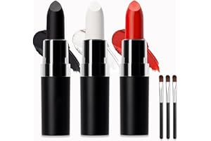ZENGOD Halloween Gesicht Schminke Weiß Schwarz Rot Make up Stick, Schädel Gesicht Make up Kit, Gesichtsbemalung für Kinder Erwachsene, Face Paint Theaterschmink Set Vampir Zombie Braut Makeup SFX Schmink