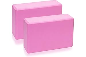 LIYIJIKEJI 2 Pz Blocchi Yoga, Blocco Yoga Blocks, Mattoni Mattoncino per Yogas Antiscivolo, Mattone in Schiuma Eva per Donne, Uomini, Pilates, Fitness, Esercizi, Stretching(Rosa, 23 x 8 x 15 cm)