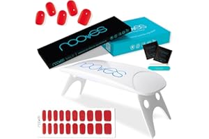 NOOVES Láminas de Uñas de Gel Precurado Rojas + Lámpara de secado de uñas UV/LED PORTÁTIL 8w|Tiras De Uñas De Gel semicurado|Pegatinas Uñas Semipermanente en Gel|Gel Nail stickers|Uñas de gel Pegatinas