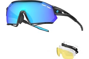 X-TIGER Gafas Ciclismo Hombre Polarizadas Gafas Ciclismo con 5 Lentes Intercambiables UV 400