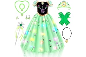 MELAND Princess Costumes for Girls, Princess Dress Up for Girls Age 3-10 Years Old, Fancy Dress for Kids & Toddlers Halloween Costumes(M)