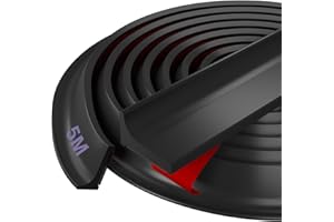 Barriera Doccia Ferma Acqua Silicone - Hzetuu Barriera Antiallagamento per Guarnizione Doccia Sottoporta, Guarnizioni Box Doccia Arresto Doccia Autoadesivo Bordo Doccia per Bagno (5M Nero)