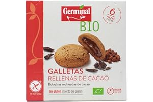 Galletas sin gluten rellenas de crema de cacao bio - GERMINAL - 200g, Pack of 10