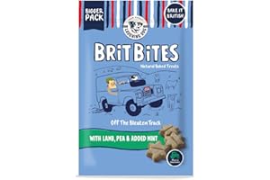 Laughing Dog - Brit Bites - Wheat Free Naturally Oven Baked Dog Treats with Lamb, Pea & Added Mint - 175g