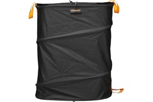 Fiskars Bolsa de Jardín PopUp con asas, Plegable para ahorrar espacio, Capacidad: 219 L, Altura: 70 cm, Ancho: 56 cm, Negro/Naranja, Ergo, 1028373