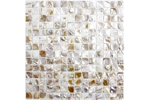 CONWIRE Mosaik Fliese Muschel hellbeige für WAND BAD WC DUSCHE KÜCHE FLIESENSPIEGEL THEKENVERKLEIDUNG BADEWANNENVERKLEIDUNG Mosaikmatte Mosaikplatte