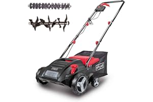 Scheppach Scarificateur électrique SC32 | 1500W | Largeur de coupe 32cm | Bac 30 L | Réglage en hauteur 4 positions/jusqu'à 4mm | Arbre de scarification (16lames) et d'aération (20griffes) inclus