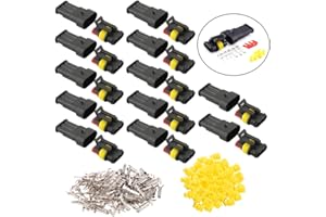QitinDasen 12 Set 3 Pin Auto Impermeabile Elettrico Connettori, Kit Presa Spina Connettore Elettrico Impermeabile Sigillato, per Auto Camion Barca
