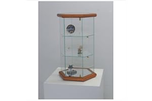 VM ART DESIGN GLASS BY VETRERIA MICELI VETRINETTA DA BANCO mod: VM113T ESAGONALE MEDIA (CILIEGIO)