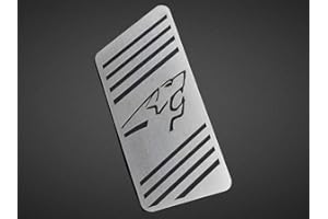 AUTOCOVR Repose Pieds en Acier pour Peugeot.208 II & 2008 II avec l'emblème du Lion - 1 Pièce Inox Pédalier Pédales 208 Argent Marchepied Inoxydable Brossé