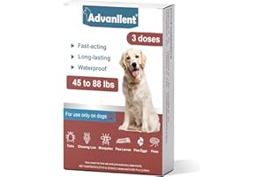 ADVANLLENT Natural Spot on Flea and Tick Treatment for Dogs, Flea and Tick Prevention for Dogs, Dog Flea Treatment, Fast Acting & Waterproof, 3 Pipettes