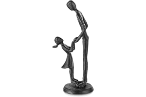 Sziqiqi Figurines - Father Daughter Iron Statues, Love Sculpture Decoration for Fathers Day, Wedding, Christmas, Memorial Gifts for Dad, Stepdad, Son, Husband