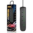 CooToly 4 Way 5M Power Strip, 4 Outlets and 3 USB Port,5 meters in length Extension Lead, UK Plug 5 Meters Cable 250V 3000W Surge Protector - Black (5M T93)
