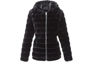 BELLIVERA Cappotto in Pile da Donna in Ecopelliccia Autunno Inverno con Cappuccio Corto Teddy Bear Giacca