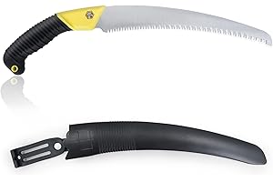Byhagern Pruning Saw with Scabbard Safety Sheath, Premium Tree Saw for Gardening, Tree Pruning and Wood Cutting
