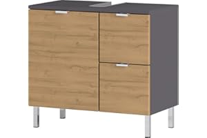‎GERMANIA DIE MÖBELMACHER GERMANIA DIE MÖBELMACHER WB-Unterschrank 8529-564 GW-MAURESA, in Graphit/Grandson-Eiche-Nachbildung, Zwei Schubkästen, Oberboden mit Aussparung für Siphon60x56x34 cm (BxHxT)